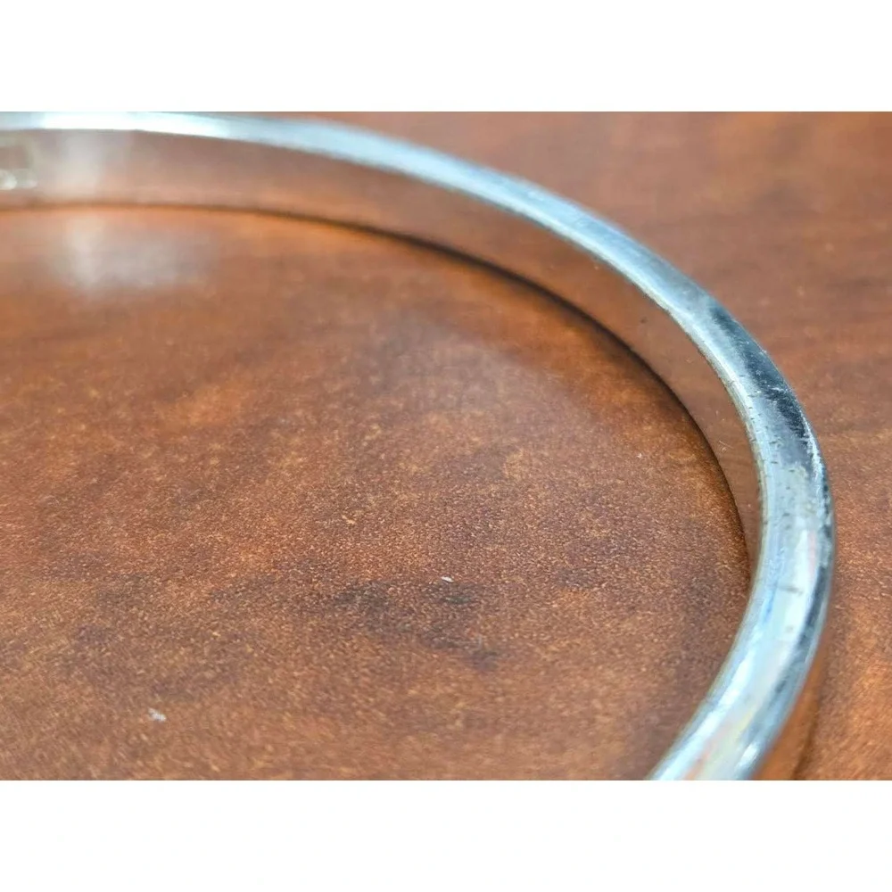 Ralph Lauren RL Silver Tone Wavy Bangle Bracelet Set of 3 Designer Stackable